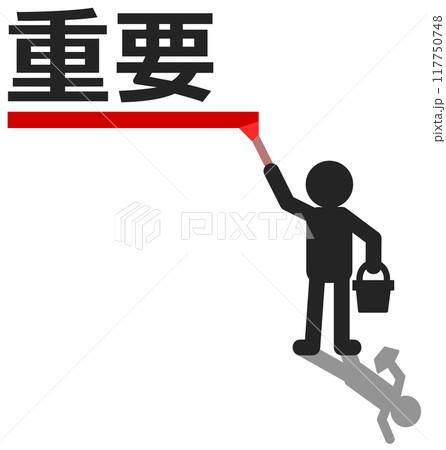 重要箇所を目立たせてお知らせする人物 重要箇所を目立たせてお知らせする人物 117750748