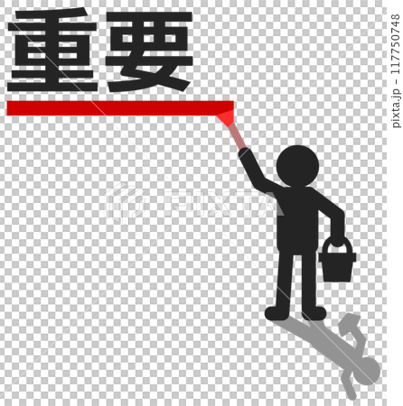 重要箇所を目立たせてお知らせする人物 重要箇所を目立たせてお知らせする人物 117750748