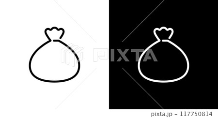 ゴミ袋のシンプルなラインアイコン ゴミ袋のシンプルなラインアイコン 117750814