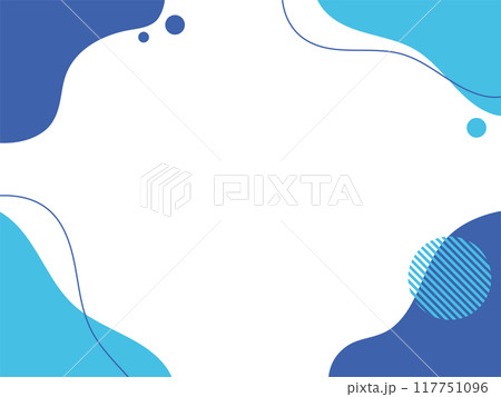 青い流体シェイプの背景イラスト素材　flat hand drawn fluid blue 117751096