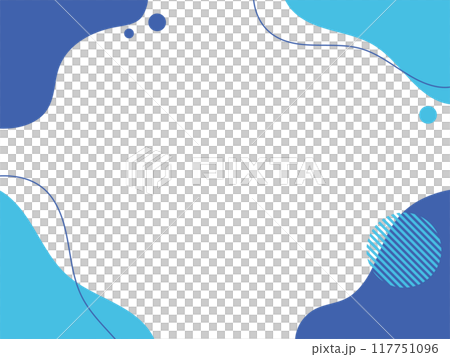 青い流体シェイプの背景イラスト素材　flat hand drawn fluid blue 117751096