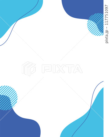 青い流体シェイプの背景イラスト素材　flat hand drawn fluid blue 117751097
