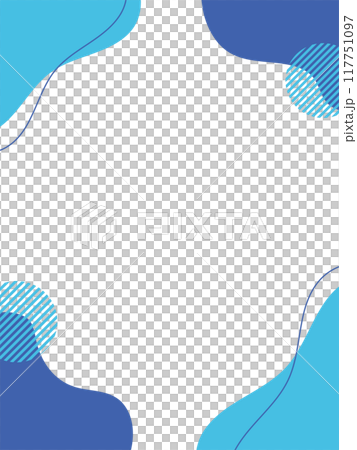 青い流体シェイプの背景イラスト素材　flat hand drawn fluid blue 117751097