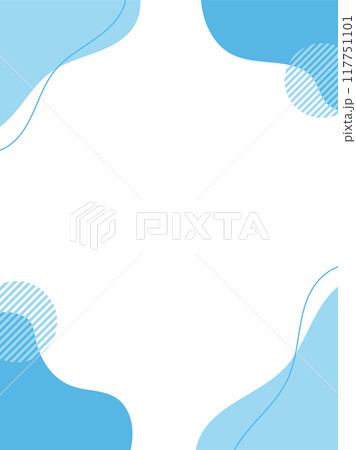青い流体シェイプの背景イラスト素材　flat hand drawn fluid blue 117751101