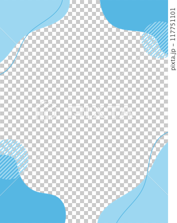 青い流体シェイプの背景イラスト素材　flat hand drawn fluid blue 117751101
