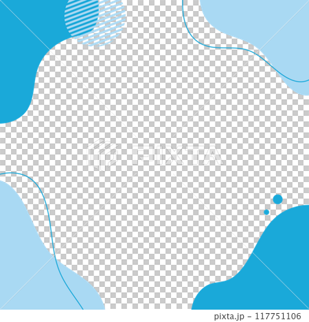 藍色流體形狀背景插畫素材平面手繪流體藍色 117751106