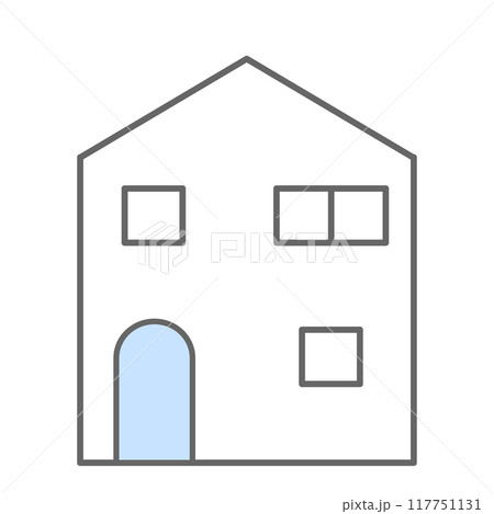 シンプルな家のマイホームアイコン 117751131