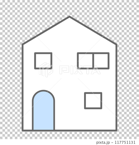 シンプルな家のマイホームアイコン 117751131