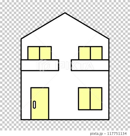 シンプルな家の線画イラスト 117751134