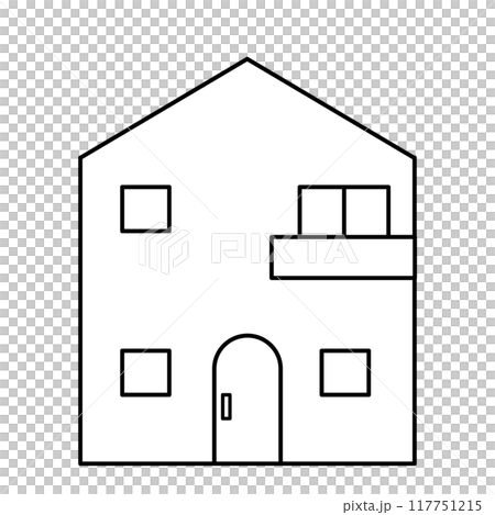 シンプルな家の白黒アイコン 117751215