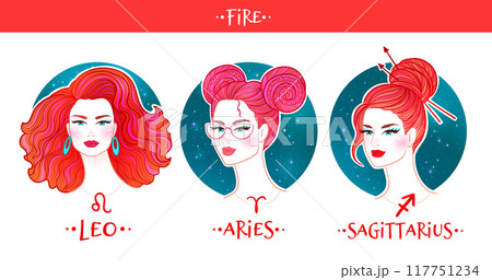 Fire zodiac signs girls collection 117751234