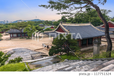 From Changgyeonggung Palace, which features numerous wooden buildings showcasing traditional Korean architecture, you can also enjoy a view of N-Seoul Tower. 117751324