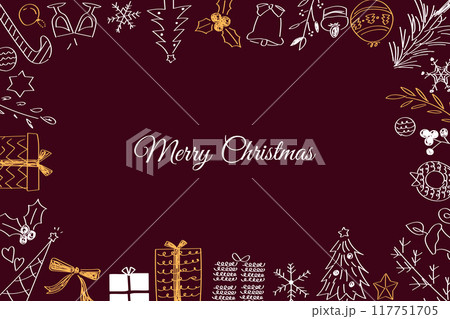 シックでおしゃれなクリスマスカード フレーム シックでおしゃれなクリスマスカード フレーム 117751705