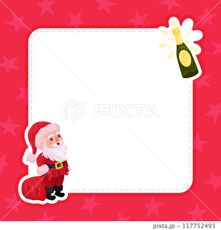 Merry Christmas and New Year Card Design with Object Vector Template 117752493