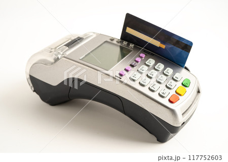 POS terminal for payment, finance and shopping, business and technology. POS terminal for payment, finance and shopping, business and technology. 117752603