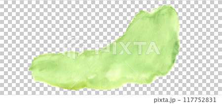Soft Green Watercolor Abstract stain. Delicate natural textural grass simulation element hand drawn painting illustration. For backdrops, designs, art projects. 117752831