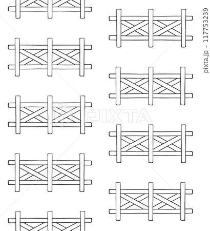 Vector seamless pattern of hand drawn fence 117753239