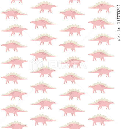 Vector seamless pattern of stegosaurus dinosaur Vector seamless pattern of stegosaurus dinosaur 117753241