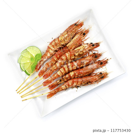 BBQ Tiger Prawns BBQ Tiger Prawns 117753430