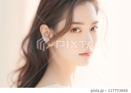 美しい肌の美人女性・スキンケア「AI生成画像」 117753688