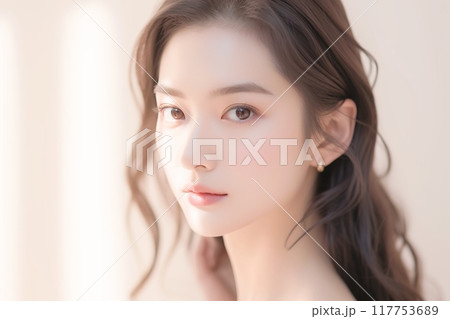 美しい肌の美人女性・スキンケア「AI生成画像」 117753689