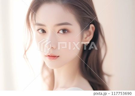 美しい肌の美人女性・スキンケア「AI生成画像」 117753690