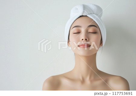 美しい肌の美人女性・スキンケア「AI生成画像」 117753691