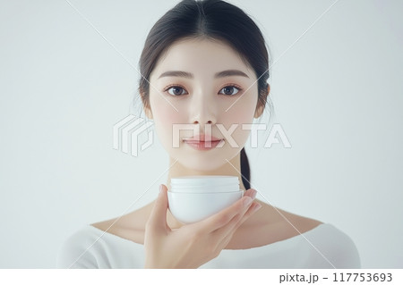 美しい肌の美人女性・スキンケア「AI生成画像」 117753693