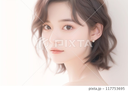 美しい肌の美人女性・スキンケア「AI生成画像」 117753695