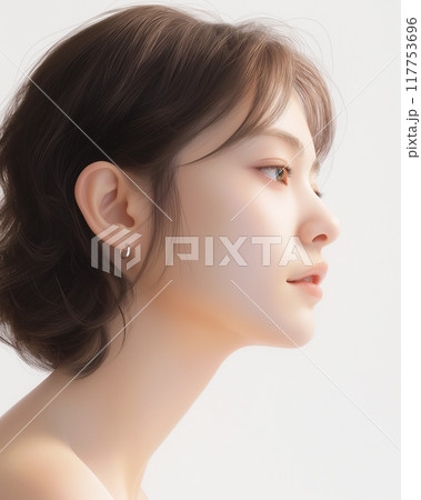 美しい肌の美人女性・スキンケア「AI生成画像」 117753696