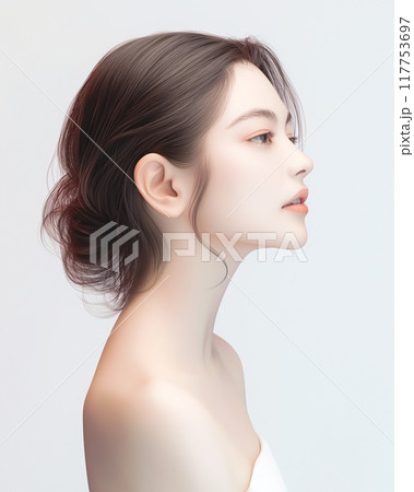 美しい肌の美人女性・スキンケア「AI生成画像」 117753697
