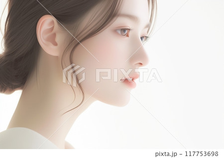 美しい肌の美人女性・スキンケア「AI生成画像」 117753698