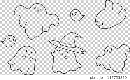 Halloween line ghost material 117753850