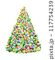 Christmas tree isolated on white..  Watercolor illustration. 117754239