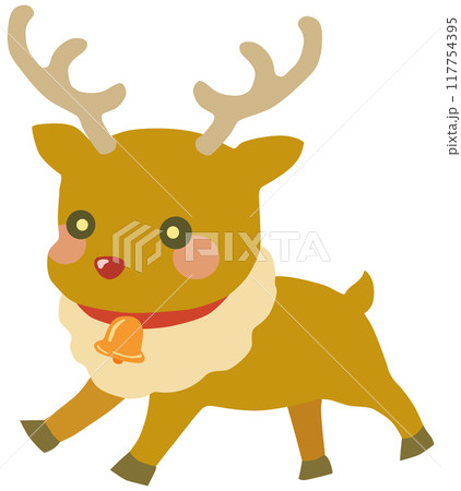 かわいいトナカイのイラスト ベクター素材 117754395