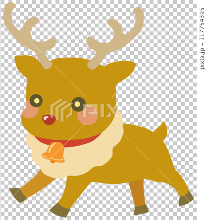 かわいいトナカイのイラスト ベクター素材 117754395