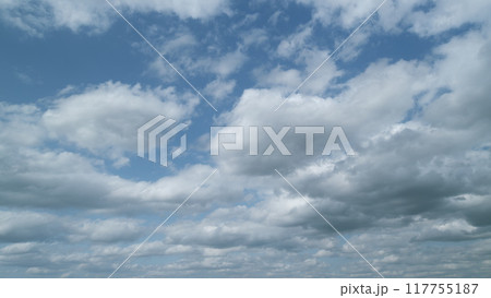 Ominous grey storm clouds. Amazing gloomy rain clouds. Timelapse. 117755187