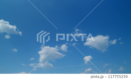 Soft white clouds. Clouds form against a dark blue sky. Blue sky white clouds. Timelapse. Soft white clouds. Clouds form against a dark blue sky. Blue sky white clouds. Timelapse. 117755250