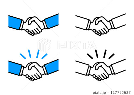 握手する手のイラストセット 117755627