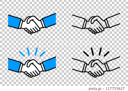 握手する手のイラストセット 117755627