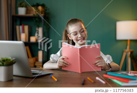 Girl doing homework 117756383