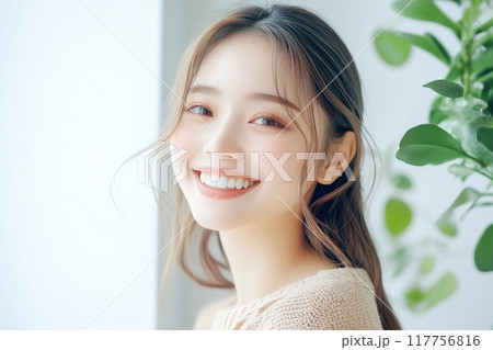 ヘアカラーした美しい女性「AI生成画像」 ヘアカラーした美しい女性「AI生成画像」 117756816