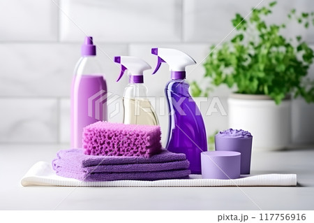 A set of cleaning and cleaning products in...のイラスト素材 [117756916] - PIXTA