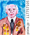 Drawing of a portrait of war veteran 117757105