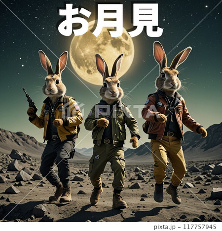 お月見ウサギ 117757945