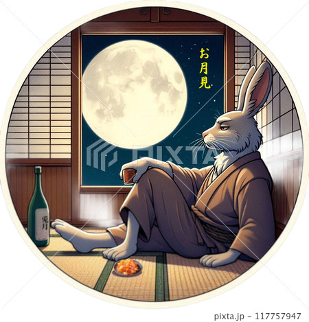 お月見ウサギ 117757947