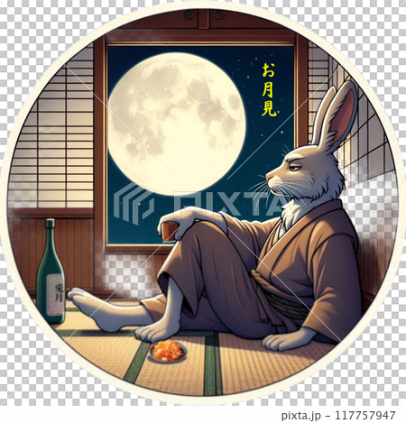 お月見ウサギ 117757947