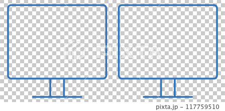 雙顯示器,兩個螢幕電腦顯示器的可編輯線向量圖示插圖 雙顯示器,兩個螢幕電腦顯示器的可編輯線向量圖示插圖 117759510