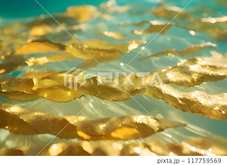 Golden seaweed shimmering under sunlight.AI Generated 117759569