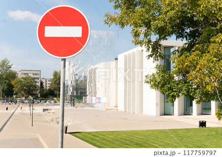 warning safety traffic sign symbol no entry caution stop forbidden red good 117759797